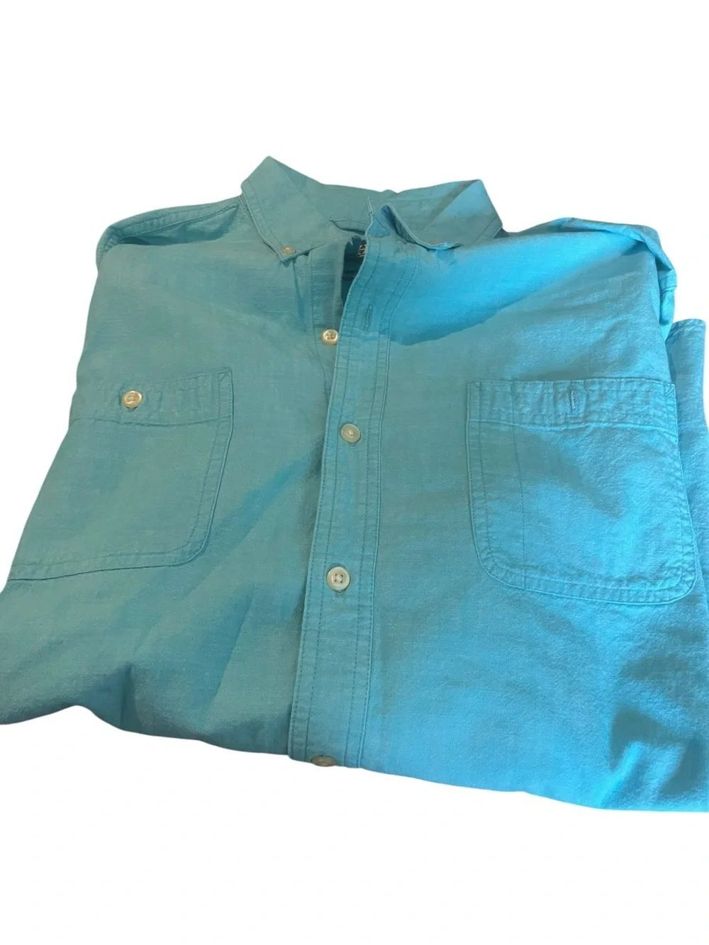 Chaps Turquoise Button-Down Casual Shirt like new size large